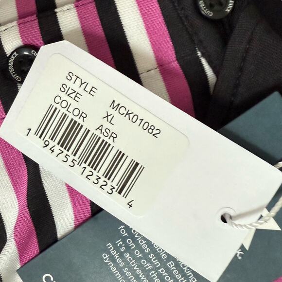 NWT Cutter & Buck Mens Forge Polo Multi Stripe Aster Size XL - Picture 5 of 10